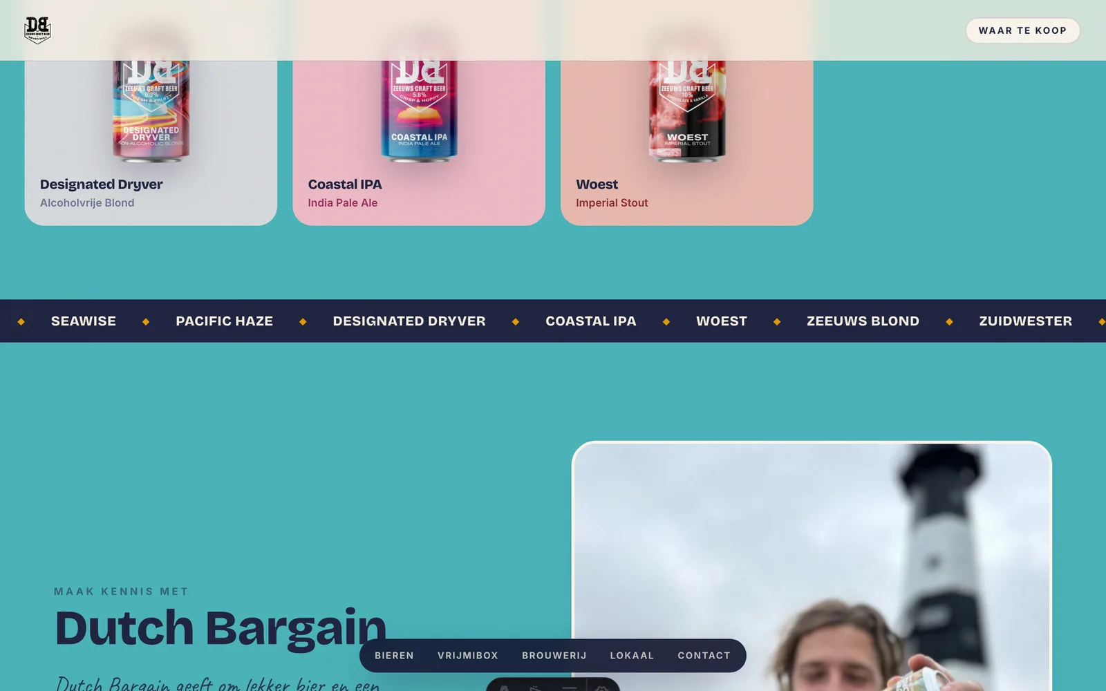 Concept-website Dutch Bargain, detailweergave