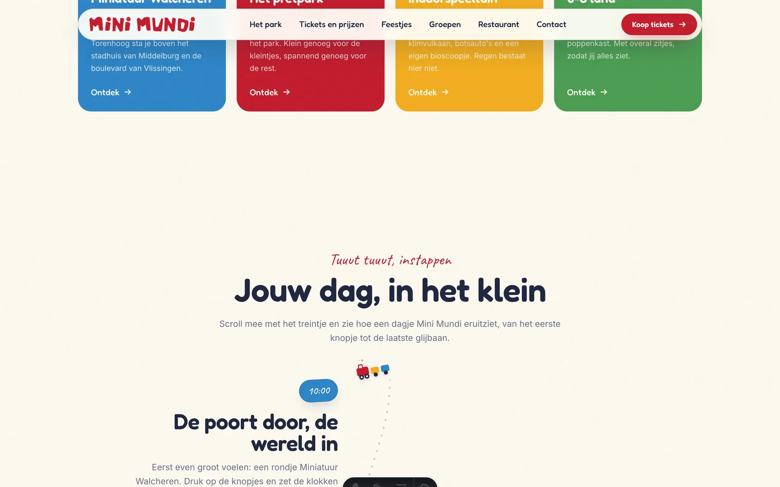 Concept-website Mini Mundi, detailweergave