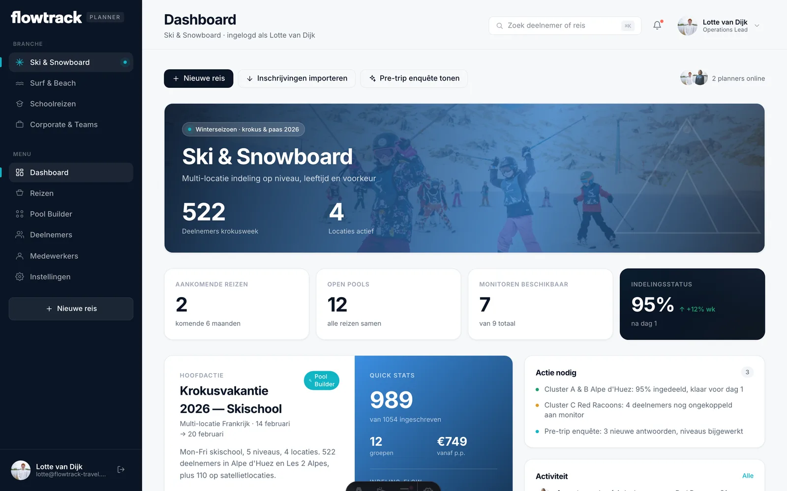 Concept-website FlowTrack, detailweergave