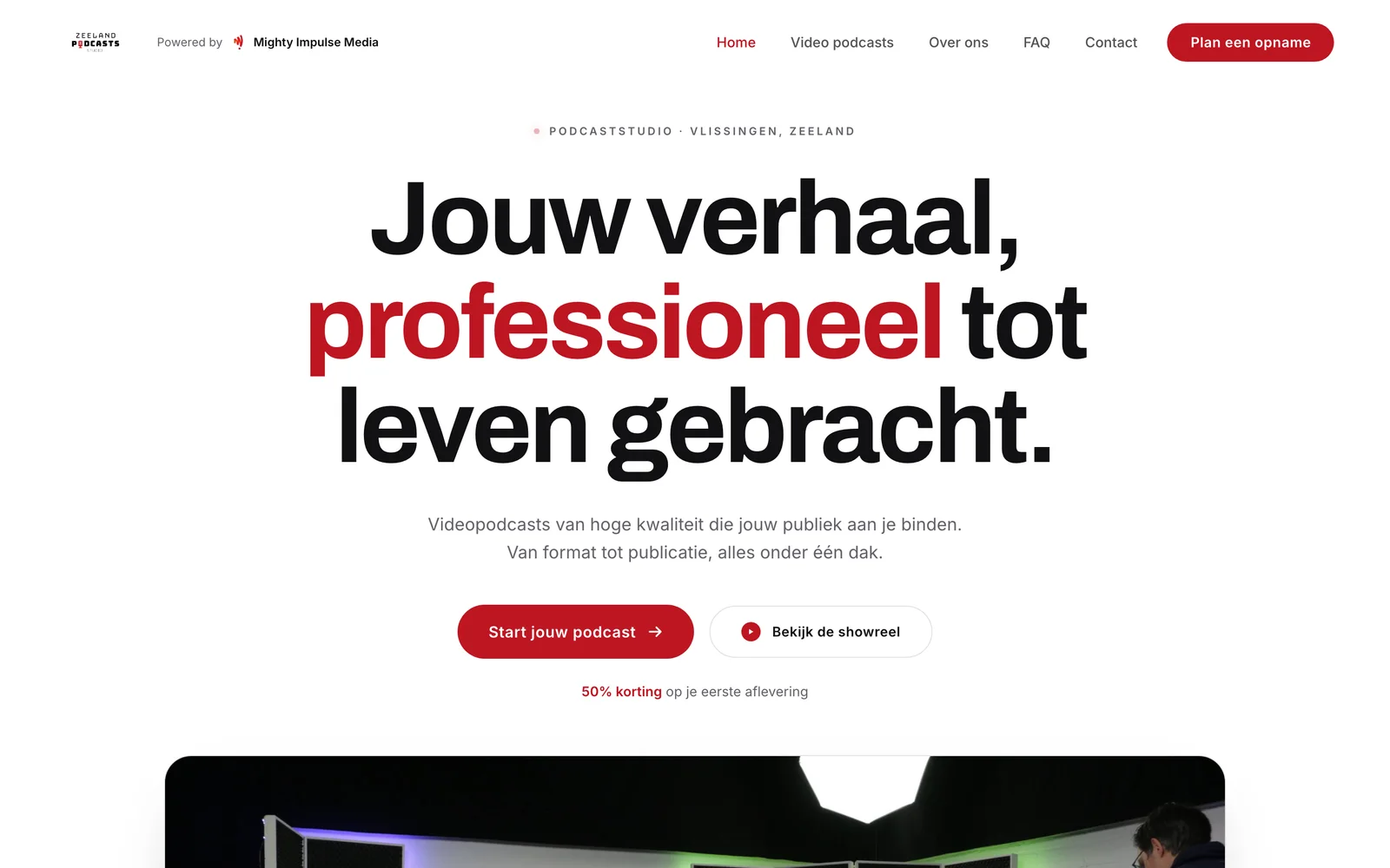 Preview of Zeeland Podcasts, home page
