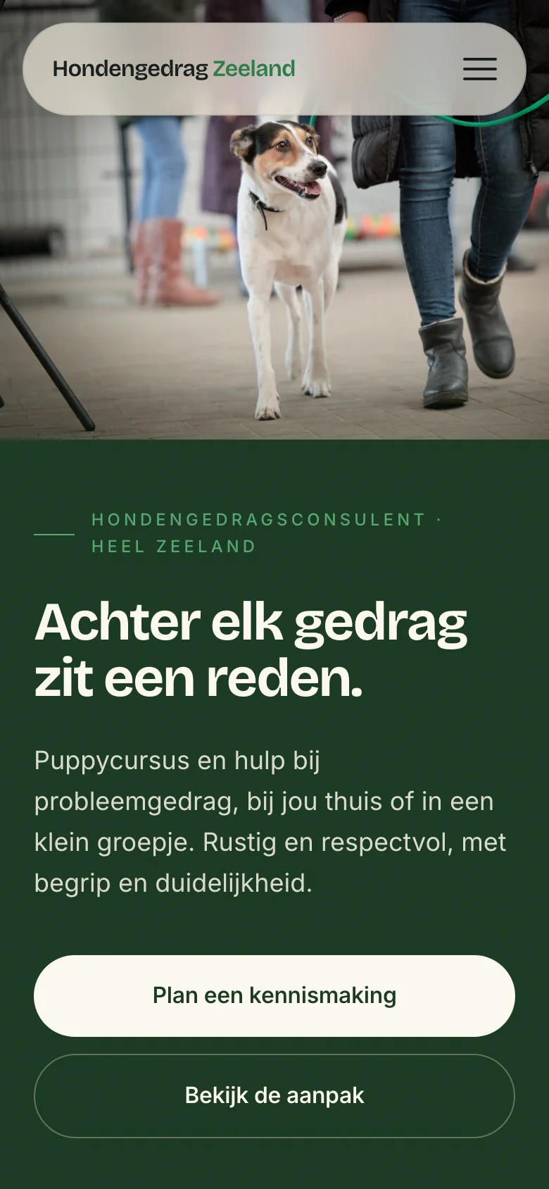 Website · Hondengedrag Zeeland
