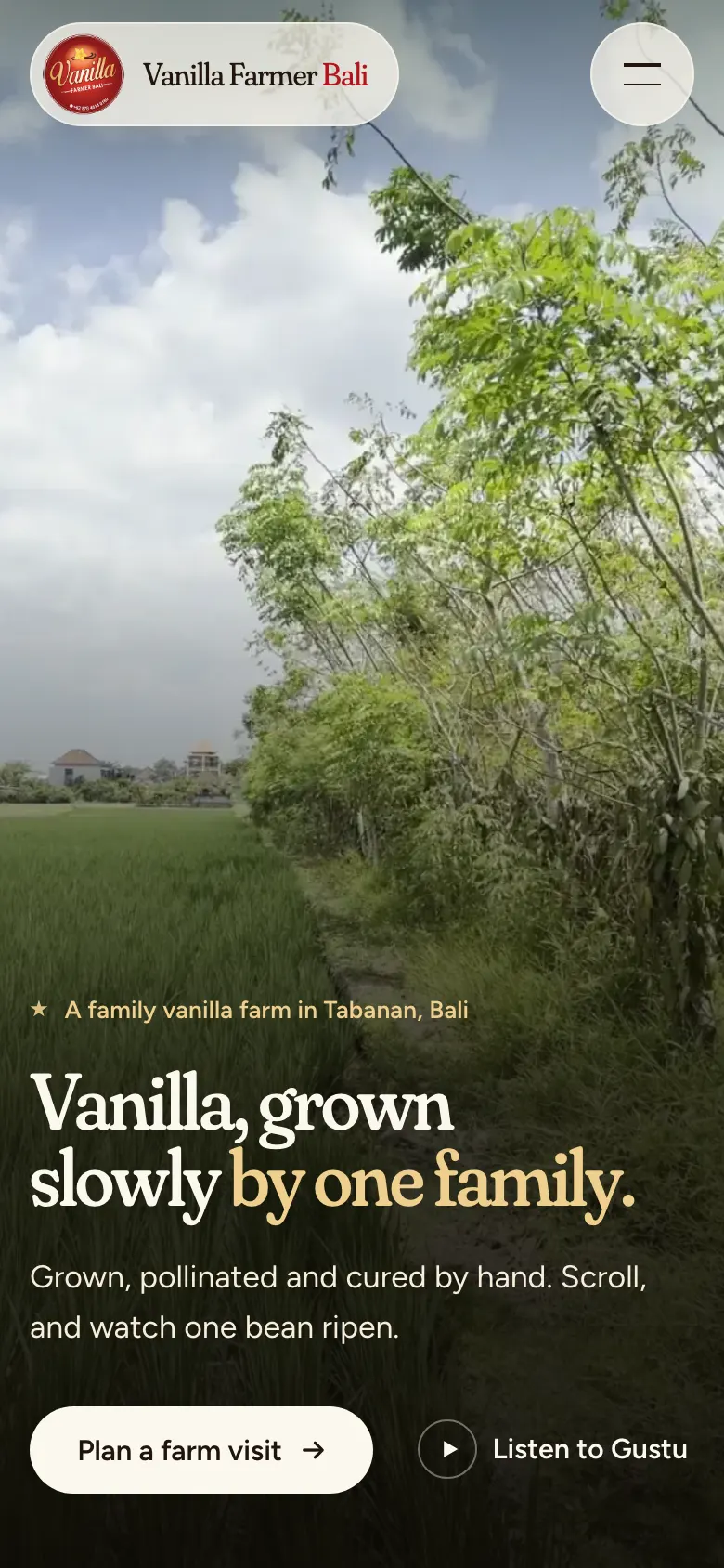 Pro bono · Vanilla Farmer Bali